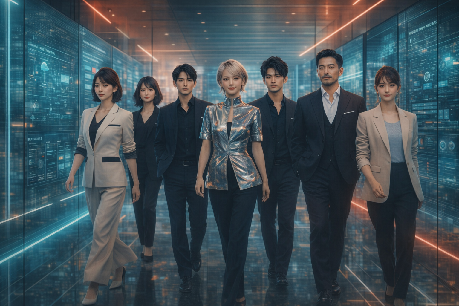 Genup Agents の社員たちが行き交うホーム用ビジュアル