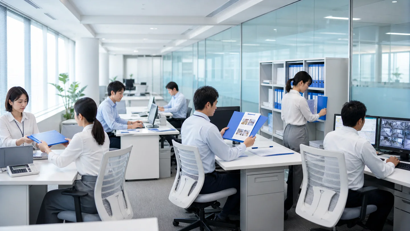 受付、作業、人のレビュー、記録、可視化を一つの追跡可能な流れにした運用イメージ