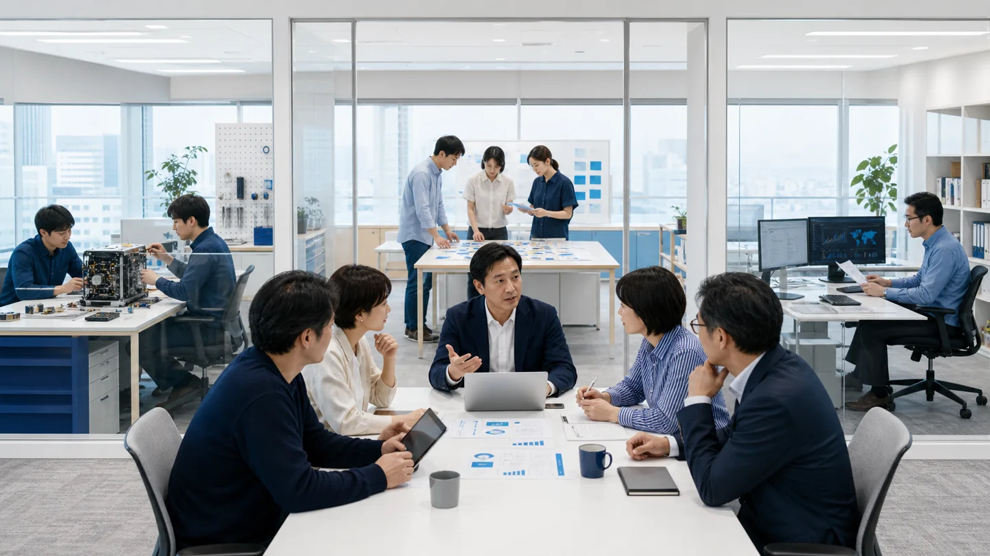 Technology、AI Transformation、Securityの担当者が人の判断を中心に連携する実務イメージ