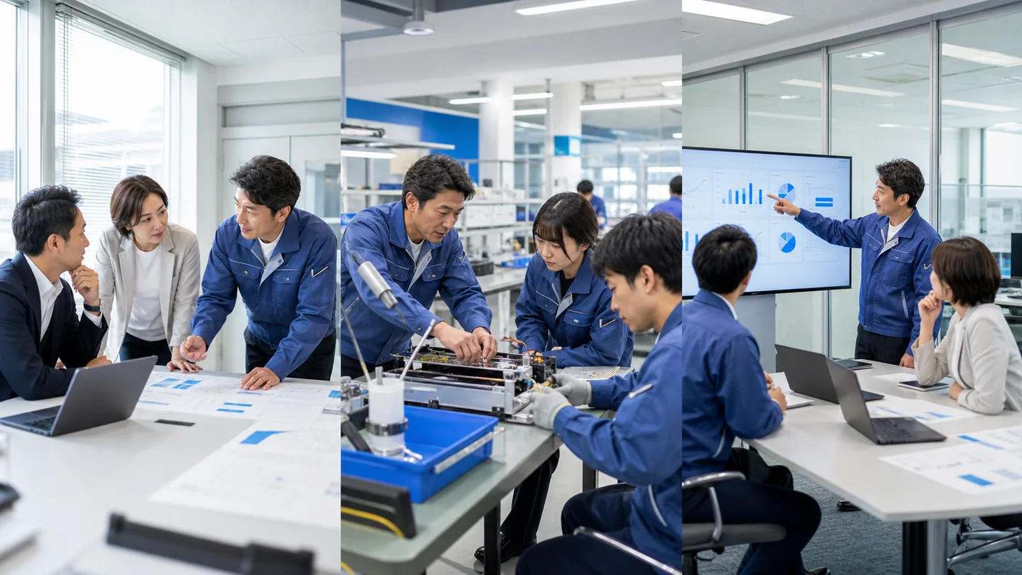 経営の意図を現場のAI実装へつなぎ、測定した成果を経営へ返す人材開発の実務イメージ