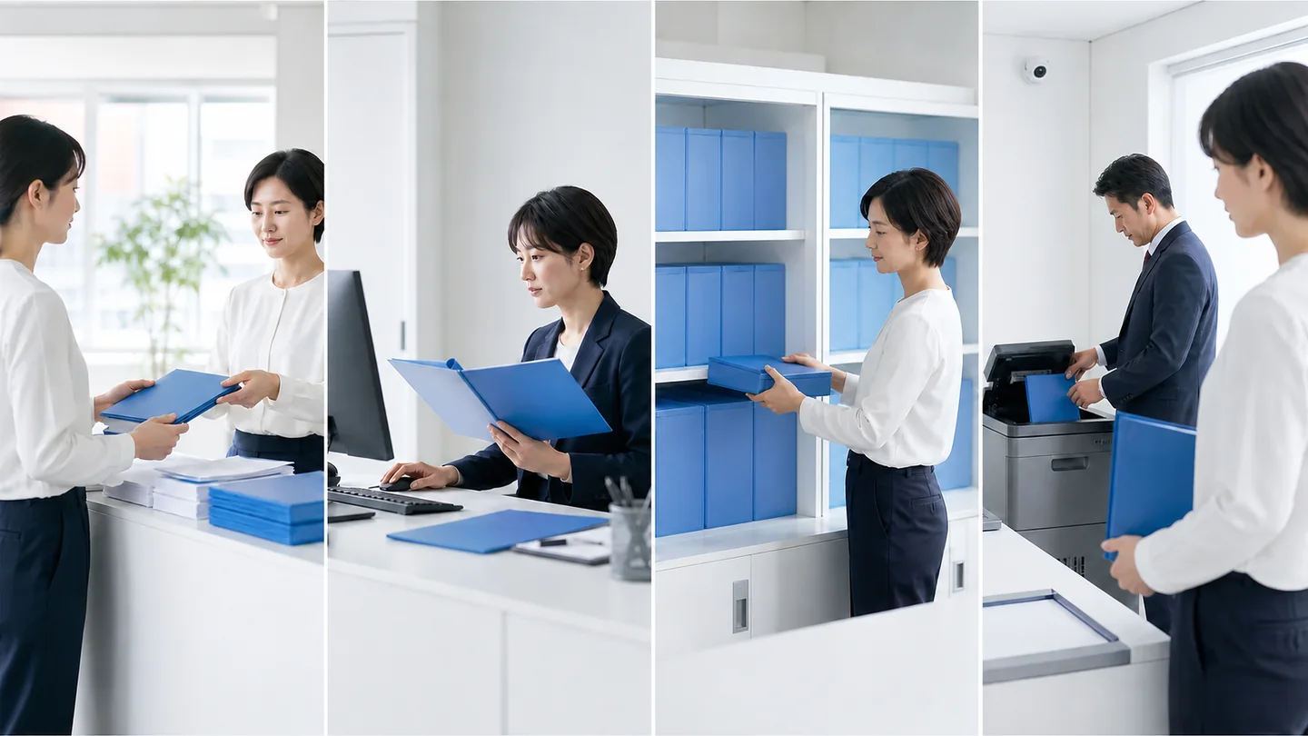 必要最小限の取得、目的内利用、保護、適切な廃棄を人が確認するデータ取扱いの実務イメージ