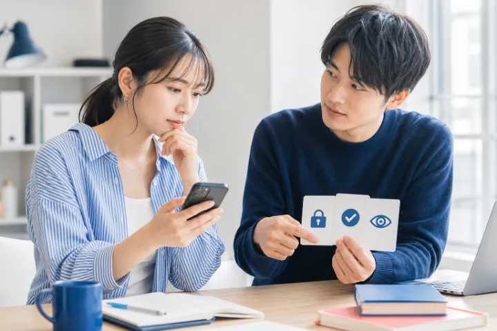 安全にAIを使うための二人の場面